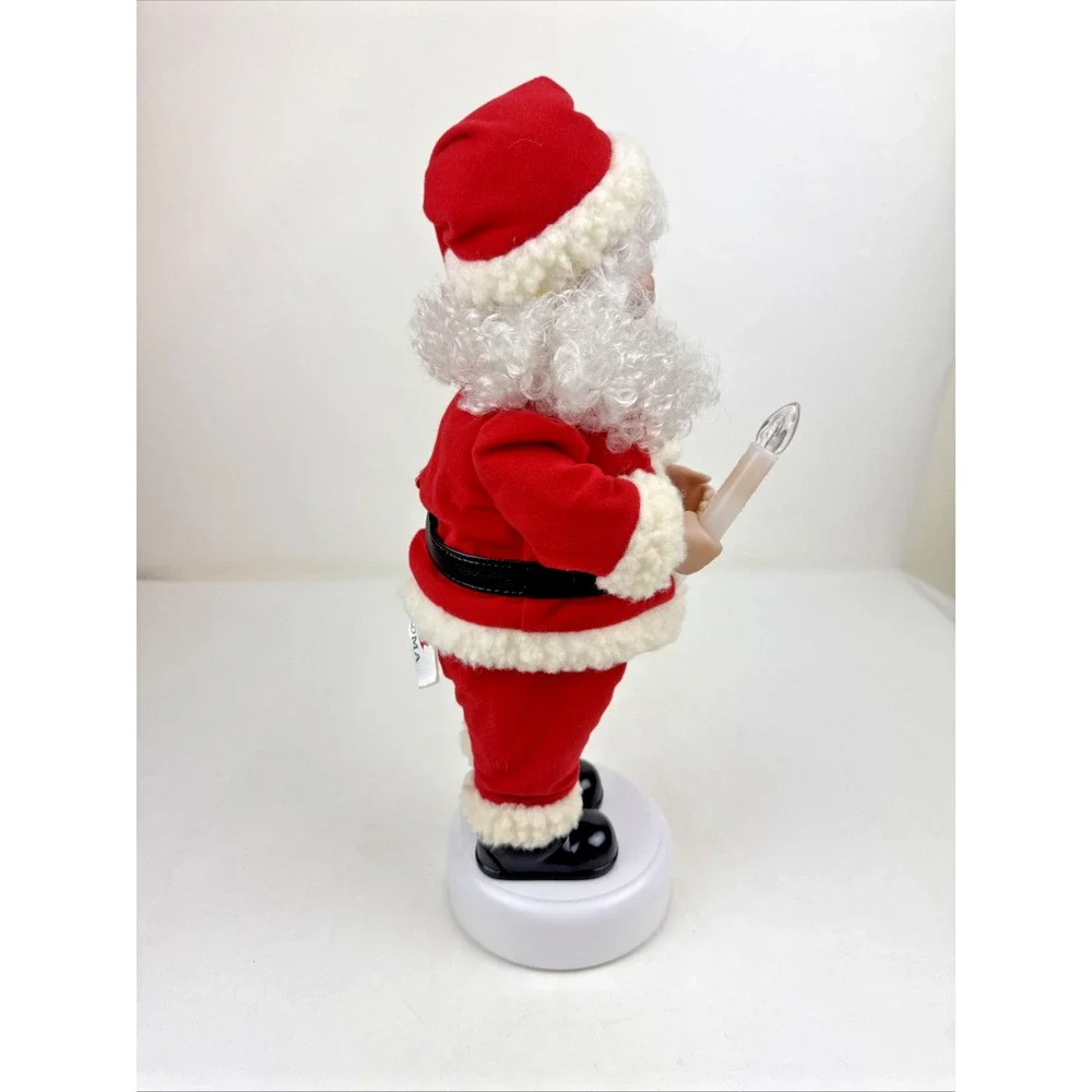 Santa Animated lighted  santa Padma Musical 3 songs candle lights vintage